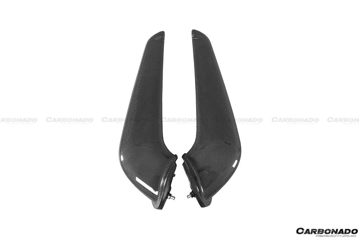 2010-2015 Ferrari 458 Coupe Spyder OE Style Carbon Fiber Front Bumper Canards - Carbonado Aero