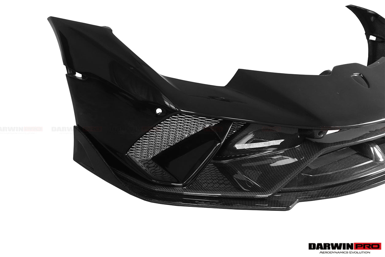 2015-2020 Lamborghini Huracan LP610/LP580/EVO BKSS Style Partial Carbon Front Bumper w/ Lip - DarwinPRO Aerodynamics