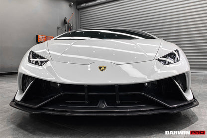 2015-2020 Lamborghini Huracan LP610/LP580/EVO BKSS Style Partial Carbon Front Bumper w/ Lip - DarwinPRO Aerodynamics