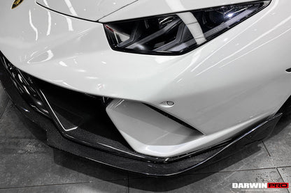 2015-2020 Lamborghini Huracan LP610/LP580/EVO BKSS Style Partial Carbon Front Bumper w/ Lip - DarwinPRO Aerodynamics