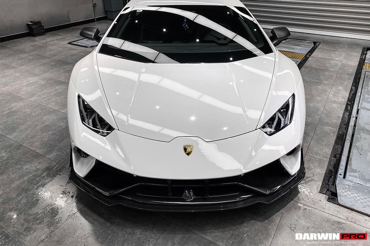 2015-2020 Lamborghini Huracan LP610/LP580/EVO BKSS Style Partial Carbon Front Bumper w/ Lip - DarwinPRO Aerodynamics