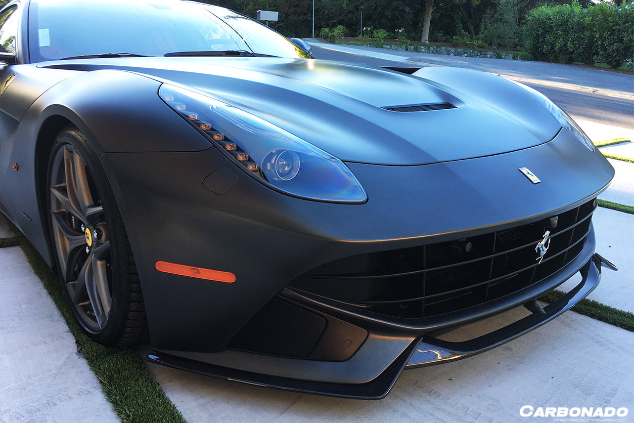 2012-2017 Ferrari F12 Berlinetta RS Style Carbon Fiber Front Lip - Carbonado