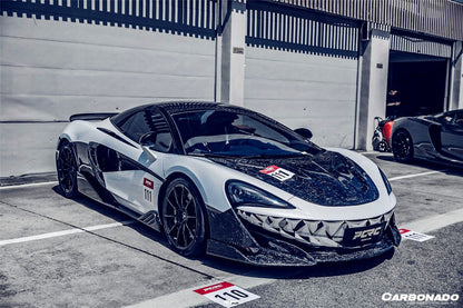 2018-2021 McLaren 600LT Carbon Fiber Front Bumper Side Splitter - Carbonado Aero