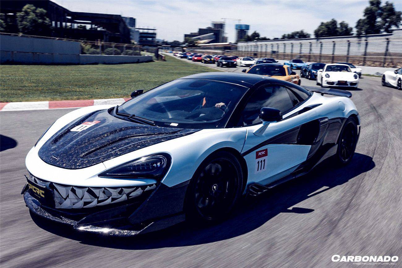 2018-2021 McLaren 600LT Carbon Fiber Front Bumper Side Splitter - Carbonado Aero