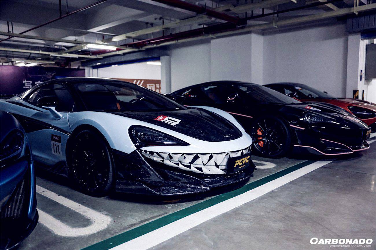 2018-2021 McLaren 600LT Carbon Fiber Front Bumper Side Splitter - Carbonado Aero