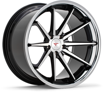 Ferrada FR4 Machine Black / Chrome Lip wheel