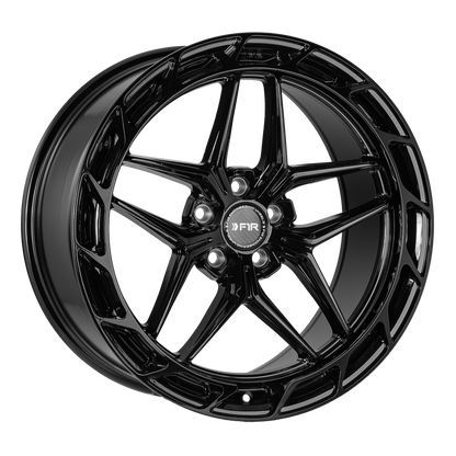 F1R FS5 Gloss Black wheel angled view