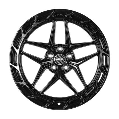F1R FS5 Gloss Black wheel front view