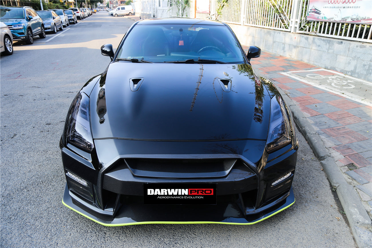 2008-2016 Nissan GTR R35 CBA/DBA Ver17 NSM Style Partial Carbon Fiber Front Bumper - DarwinPRO Aerodynamics