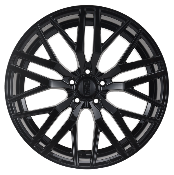 E1508 Gloss Black 20x8.5 ET35 / 20x10 ET35 5x114.3 — Staggered Set of 4