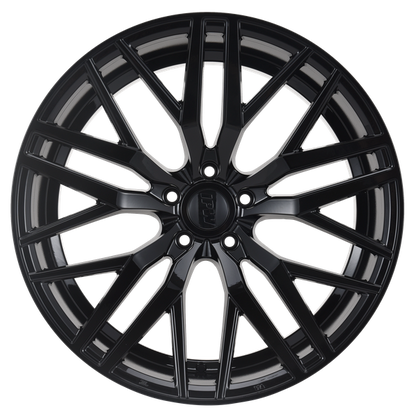 E1508 Gloss Black 20x8.5 ET35 / 20x10 ET35 5x114.3 — Staggered Set of 4