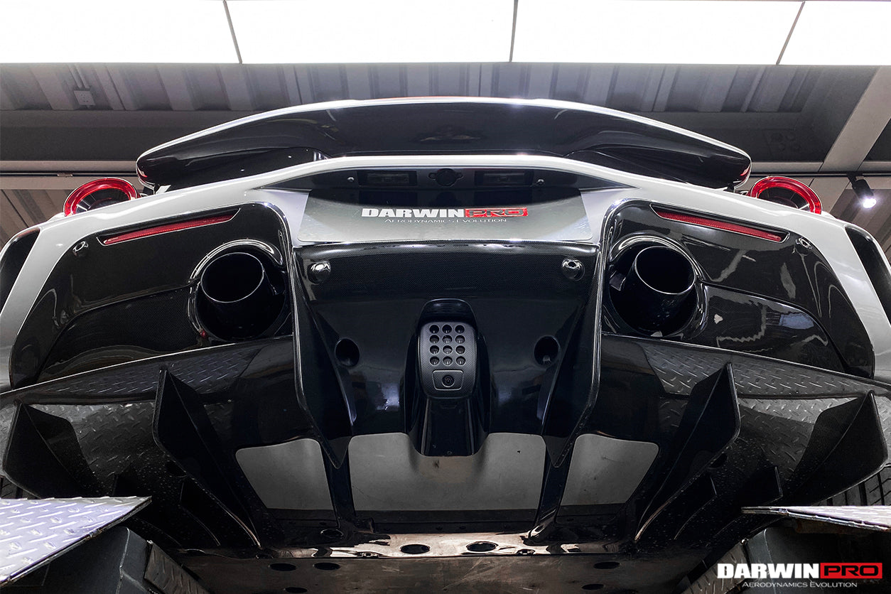 2015-2020 Ferrari 488 GTB Pista Style Rear Bumper & Wing - DarwinPRO Aerodynamics