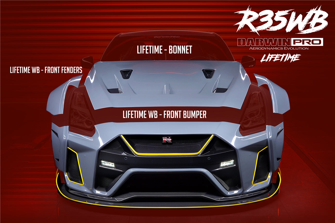 2008-2022 Nissan GTR R35 CBA/DBA/EBA BKSSII Style Partial Carbon Fiber Full Wide Body Kit - DarwinPRO Aerodynamics