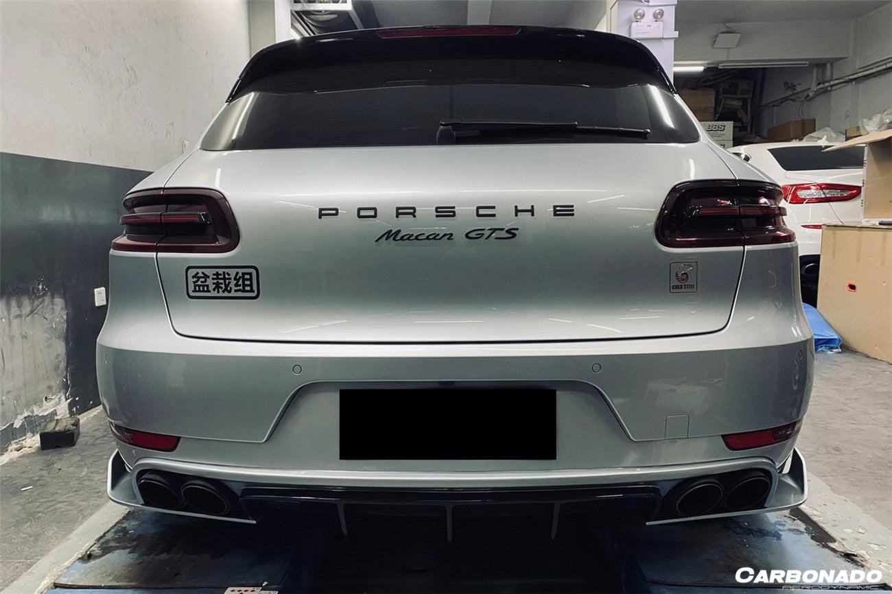 2014-2017 Porshe Macan GTS/Turbo/S ATS Style Carbon Fiber Rear Diffuser w/ Caps - Carbonado