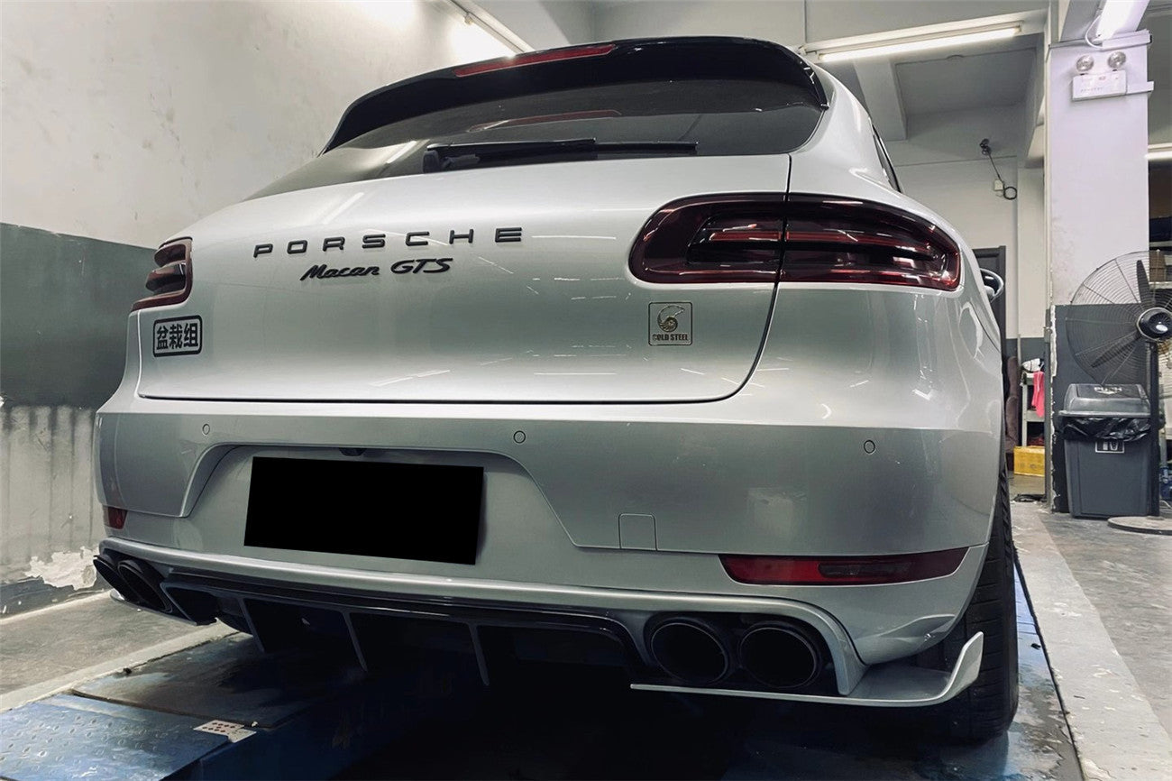 2014-2017 Porshe Macan GTS & Turbo & S ATS Style Carbon Fiber Rear Diffuser with Winglets - Carbonado