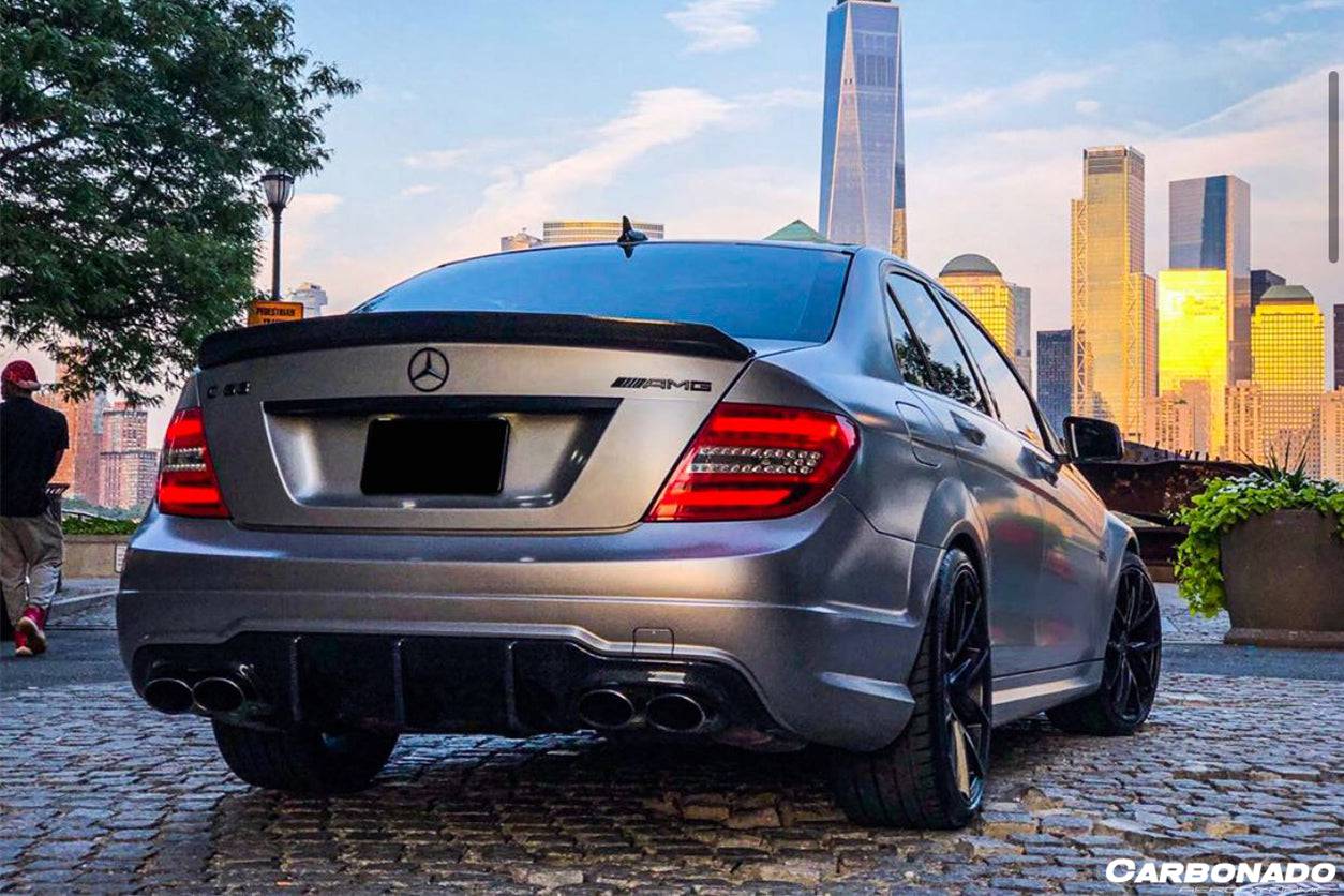 2012-2014 Mercedes Benz W204 C63 AMG RZ Style Carbon Fiber Rear Lip - Carbonado Aero