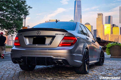 2012-2014 Mercedes Benz W204 C63 AMG RZ Style Carbon Fiber Rear Lip - Carbonado Aero
