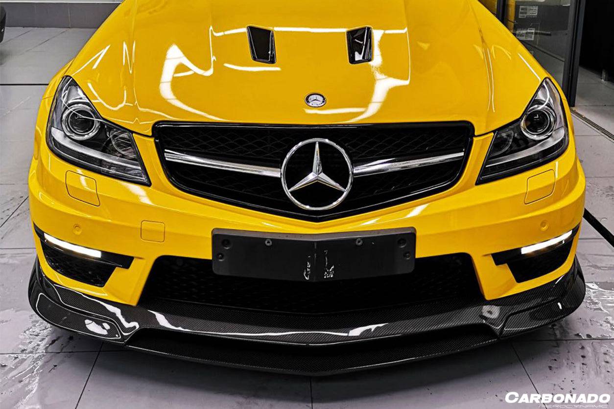 2012-2014 Mercedes Benz W204 C63 AMG RZ Style Carbon Fiber Front Lip - Carbonado