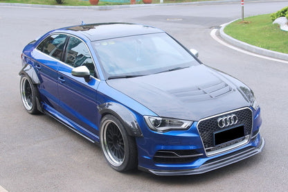 2013-2016 Audi S3 A3 Sline Sedan BKSS Style Carbon Fiber Front Lip - Carbonado Aero