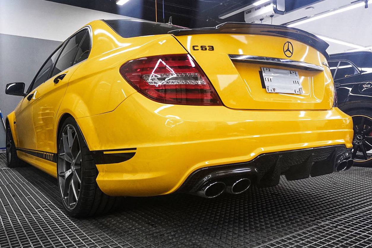 2012-2014 Mercedes Benz W204 C63 AMG RZ Style Carbon Fiber Rear Lip - Carbonado