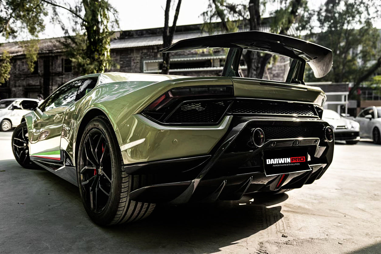 2015-2020 Lamborghini Huracan LP610/LP580 Performante Style Partial Carbon Rear Bumper - DarwinPRO Aerodynamics