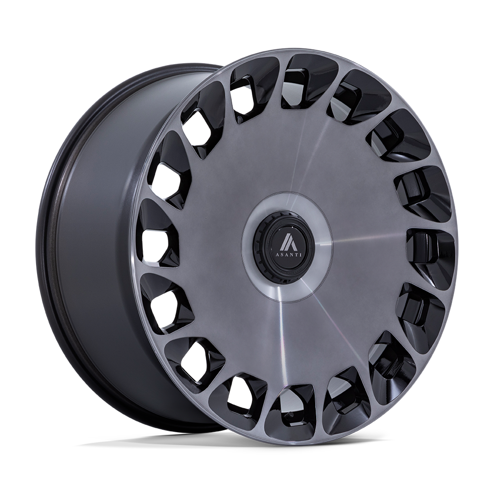 Asanti AB045 Aristocrat – 24x10 5x112 / 5x120 Gloss Black W/ Machined Dark Tint Face (Square Set of 4)