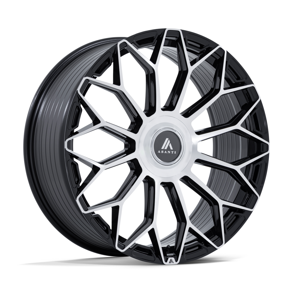 Asanti AB051 Envoy – 22x9 5x112 / 5x114.3 Gloss Black W/ Machined Face (Square Set of 4)