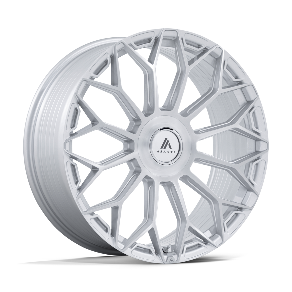 Asanti AB051 Envoy – 22x10 6x135 / 6x139.7 Gloss Silver W/ Brushed Face (Square Set of 4)
