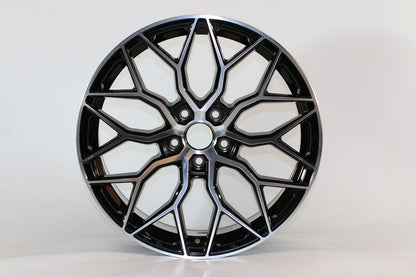 E028 Black Machined Face 20x8.5 ET38 5x114.3 - Square Set (4 Wheels)