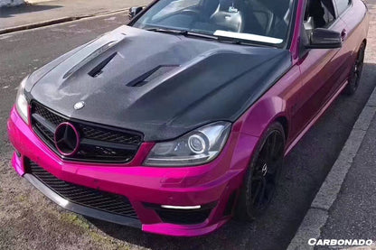 2012-2014 Mercedes Benz W204 C63 AMG BK Style hood - Carbonado Aero