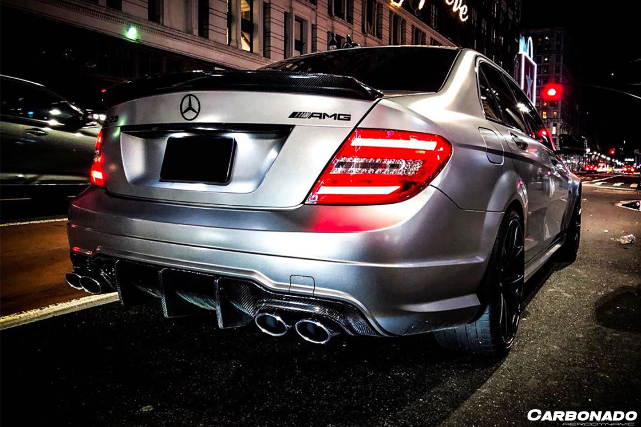 2012-2014 Mercedes Benz W204 C63 AMG RZ Style Carbon Fiber Rear Lip - Carbonado