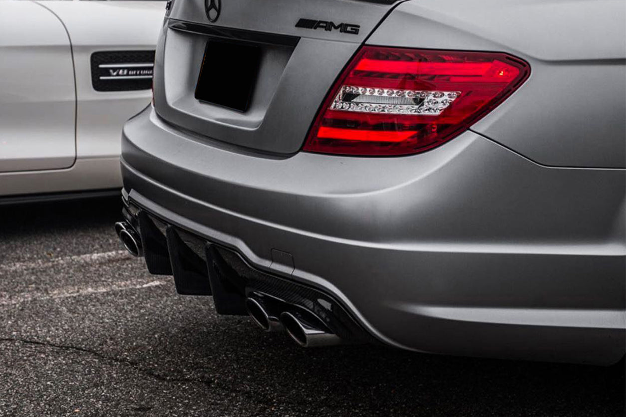 2012-2014 Mercedes Benz W204 C63 AMG RZ Style Carbon Fiber Rear Lip - Carbonado