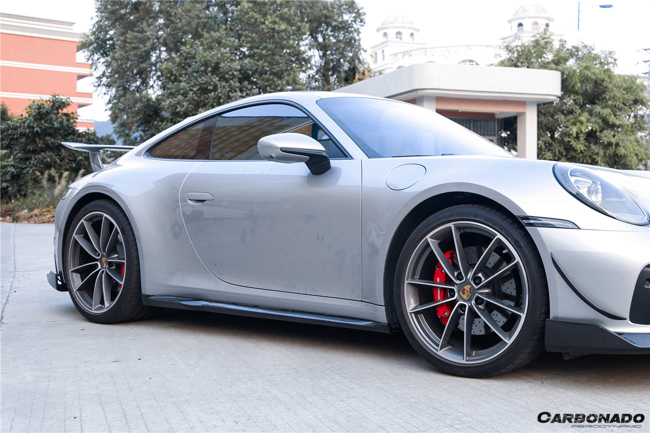 2019-2023 Porsche 911 992 Carrera/S/4/4S/Targa/Cabriolet WP Style Dry Carbon Fiber Side Skirts - Carbonado