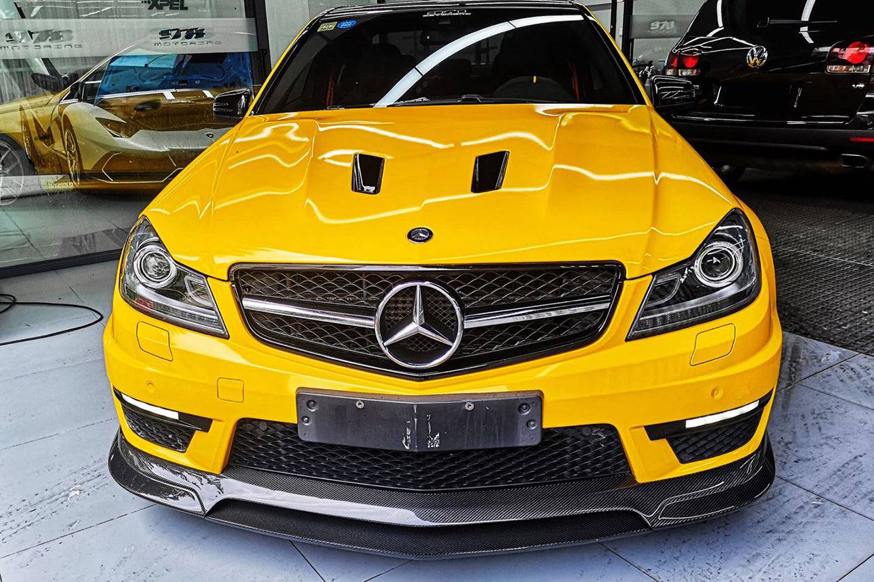 2012-2014 Mercedes Benz W204 C63 AMG RZ Style Carbon Fiber Front Lip - Carbonado