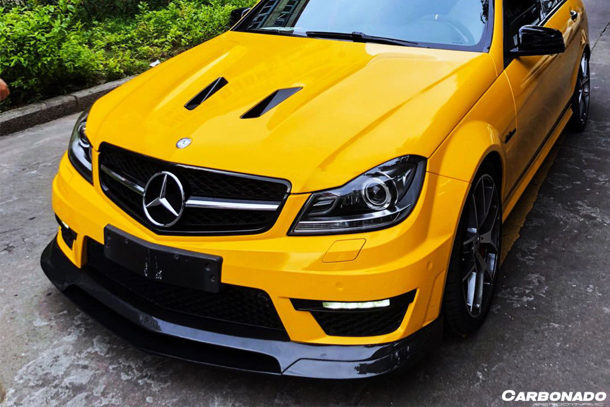 2012-2014 Mercedes Benz W204 C63 AMG RZ Style Carbon Fiber Front Lip - Carbonado