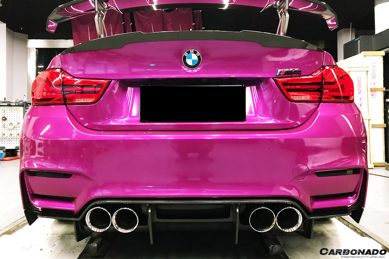 2014-2020 BMW M3 F80 & M4 F82 SM Style Carbon Fiber Rear Lip - Carbonado