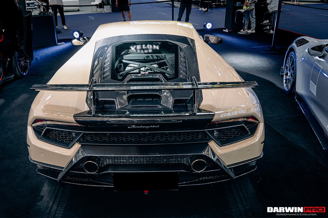 2015-2020 Lamborghini Huracan LP610/LP580 Performante Style Carbon Trunk Spoiler and Engine Hood - DarwinPRO Aerodynamics