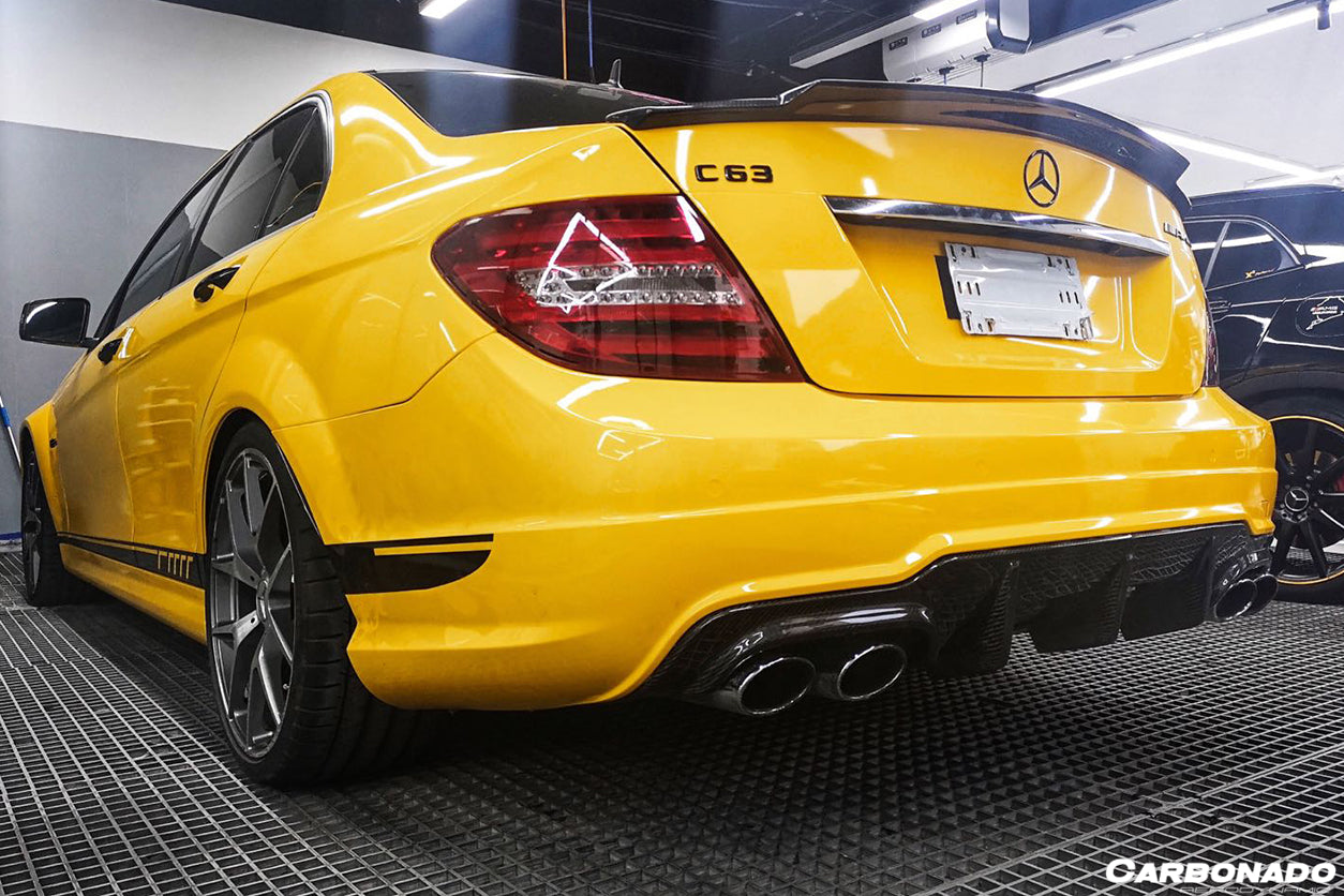2012-2014 Mercedes Benz W204 C63 AMG RZ Style Carbon Fiber Rear Lip - Carbonado