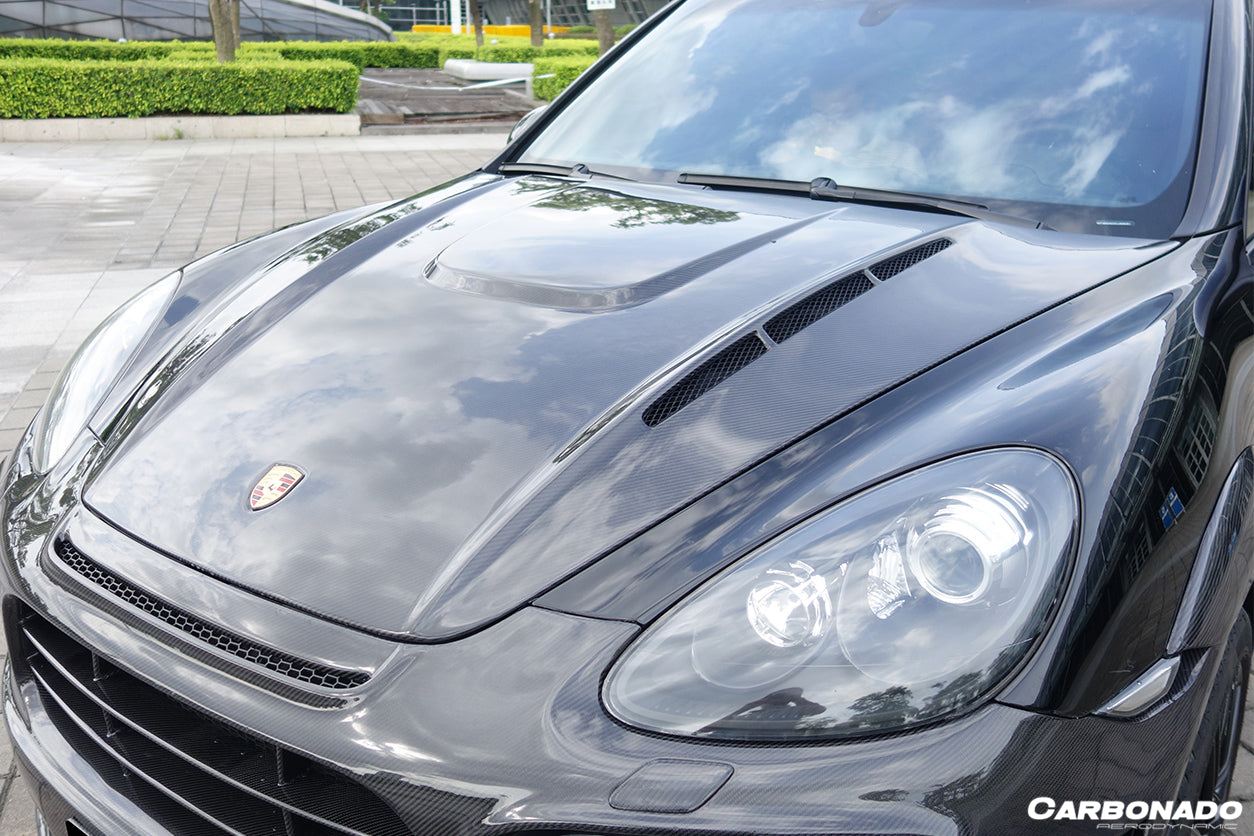 2011-2017 porsche Cayenne 958 HM Style Carbon Fiber Hood - Carbonado