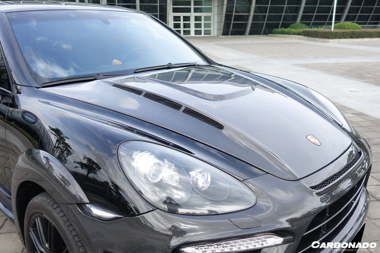 2011-2017 porsche Cayenne 958 HM Style Carbon Fiber Hood - Carbonado