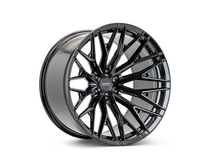 Vossen HFX6 Gloss Black wheel — complete wheel view