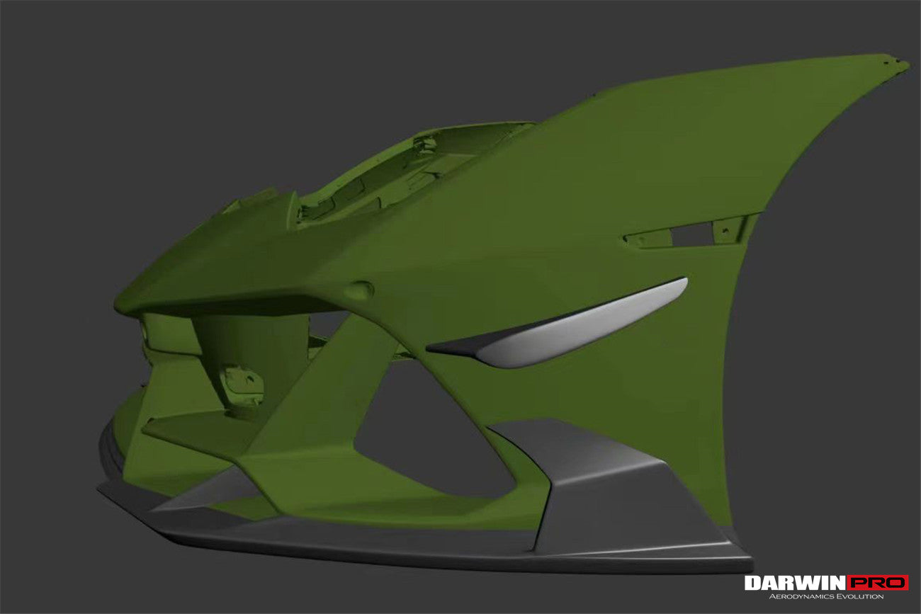 2019-2022 Lamborghini Huracan EVO 4WD ONLY BKSS Style Carbon Front Bumper Canards - DarwinPRO Aerodynamics