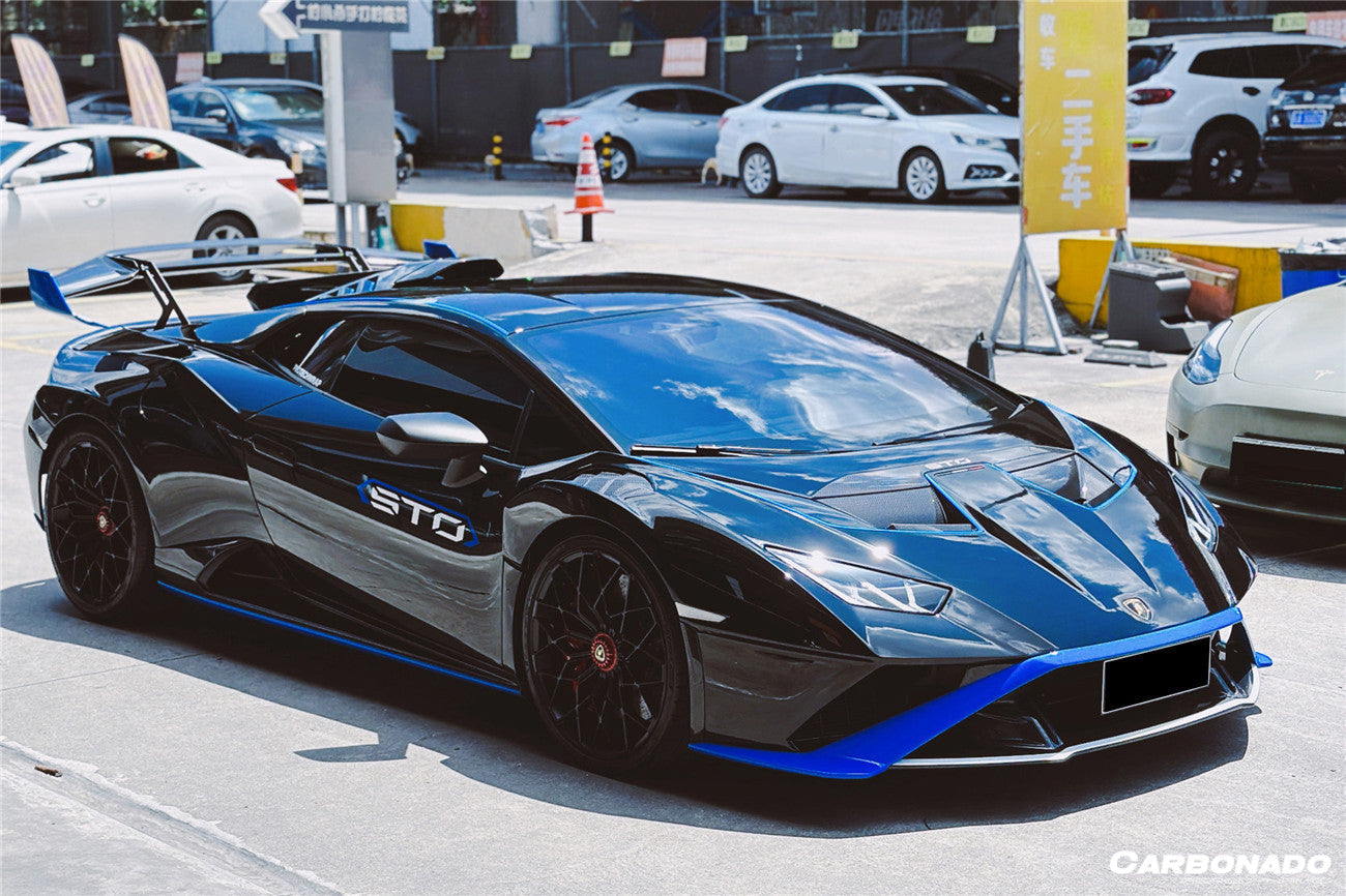 2021-UP Lamborghini Huracan STO Dry Carbon Fiber Hood Vents - Carbonado