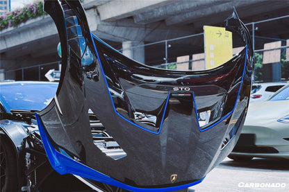 2021-UP Lamborghini Huracan STO Dry Carbon Fiber Hood Vents - Carbonado