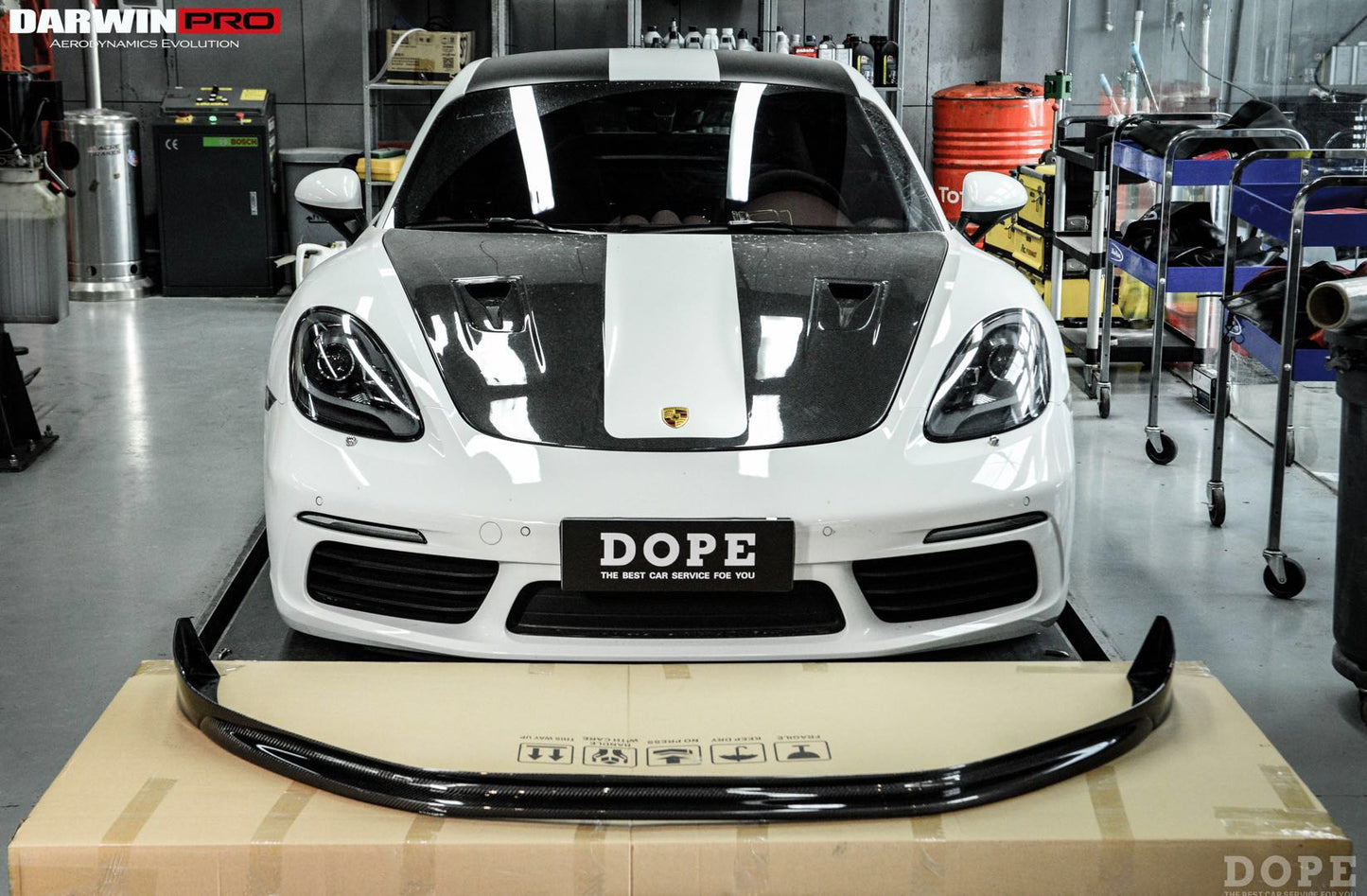2016-2023 Porsche 718 Cayman/Boxster BKSS Style Carbon Fiber Front Lip - DarwinPRO Aerodynamics