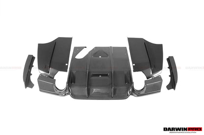 2011-2019 BMW 3 Series F30/F35 M-Tech GV Carbon Fiber Rear Lip w/ Diffuser & Caps - DarwinPRO Aerodynamics