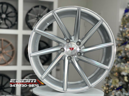 E013 Silver Machined Face 20x10 ET35 5x114.3 – (Square Set of 4)