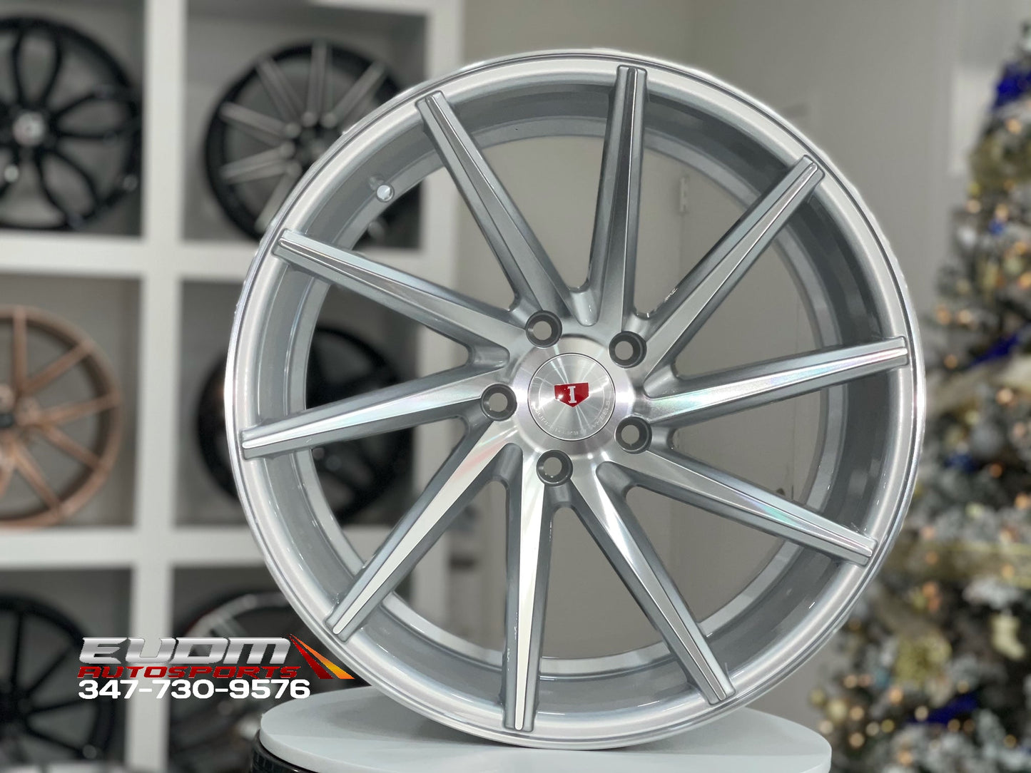 E013 Silver Machined Face 20in Staggered Set 8.5 ET35 / 10.0 ET35 5.120 (4 Wheels)