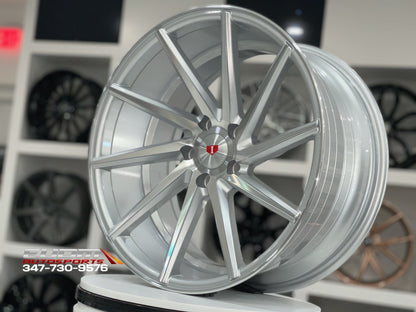 E013 Silver Machined Face 19x9.5 ET35 5x112 - Square Set (4 Wheels)