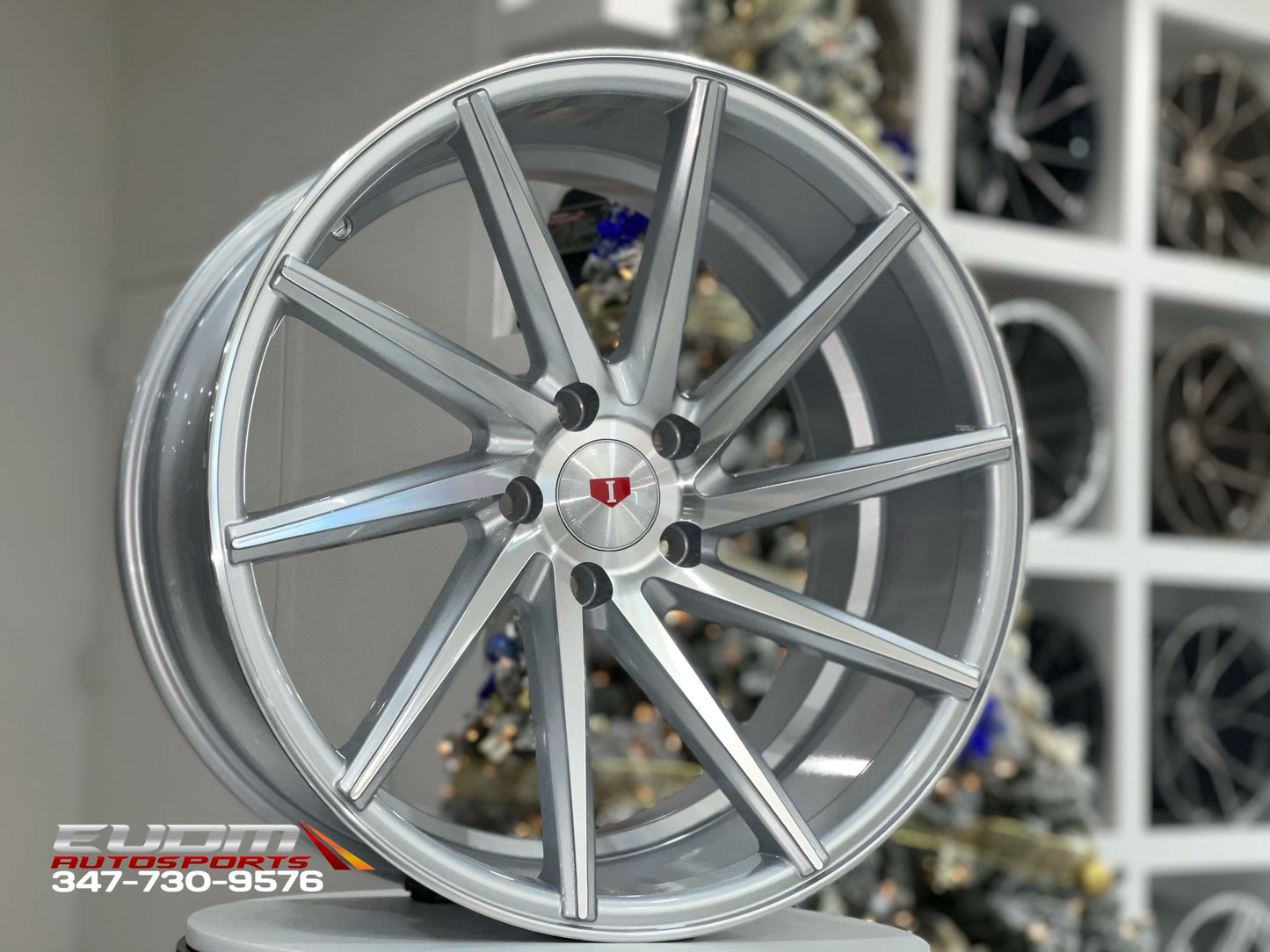 E013 Silver Machined Face 19x9.5 ET35 5x112 - Square Set (4 Wheels)